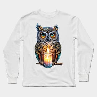 Watercolor Owl Painting Long Sleeve T-Shirt